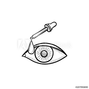 Pipette and eye hand drawn outline doodle icon