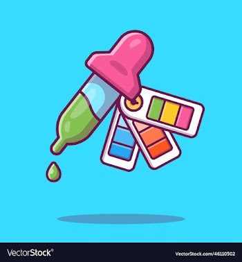 pipette paint drop and color picker cartoon