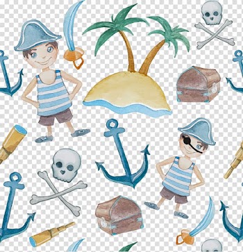 Piracy Watercolor painting Illustration, Decorative elements Pirate background transparent background PNG clipart