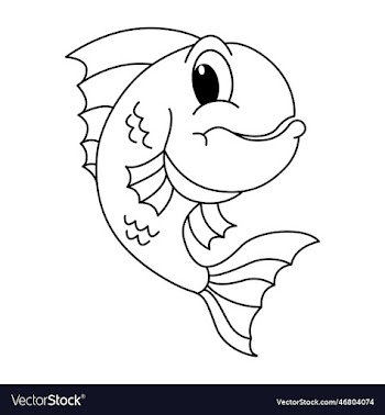 piranha fish cartoon coloring page for
