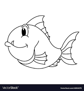 piranha fish cartoon coloring page for