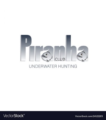 Piranha name of the club underwater hunting vector image