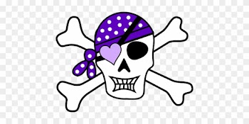 Pirat Schädel Lila Scheitelkäppchen Mädche - Girl Pirate Skull And Crossbones