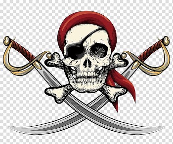 Pirate illustration, Skull Piracy Wall decal , The pirates painted her eyes transparent background PNG clipart
