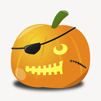 Pirate pumpkin collage element illustration | Free Vector - rawpixel