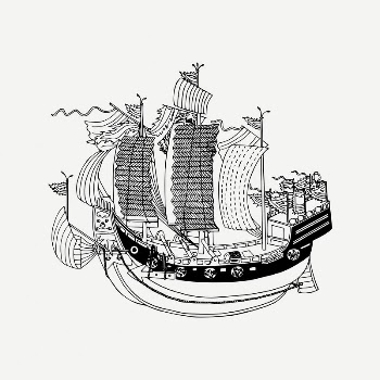 Pirate ship collage element, vintage | Free PSD Illustration - rawpixel