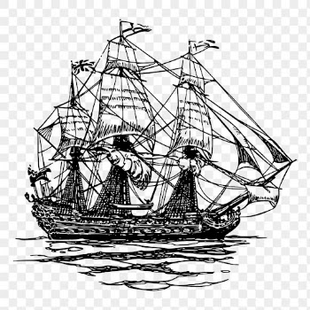 Pirate ship png sticker vintage | Free PNG - rawpixel