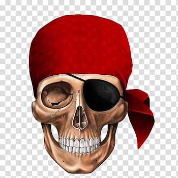 Pirate skull illustration, Human skull symbolism Piracy Jolly Roger, Pirate Skull transparent background PNG clipart
