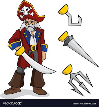 Pirate with Optional Hands vector image