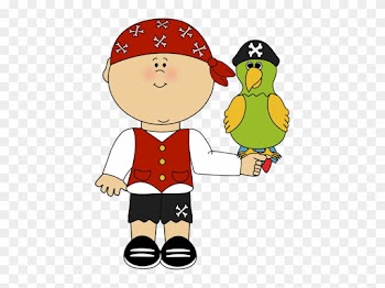 Pirate With Parrot - Pirate With Parrot Clipart