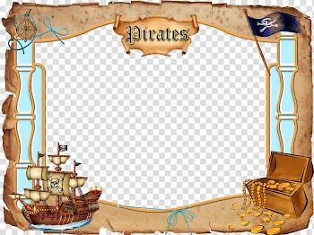 Pirates frame, pirates-themed frame art transparent background PNG clipart