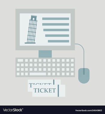 Pisa tower on computer and ticket vector image