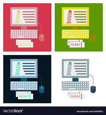 Pisa tower on computer and ticket vector image