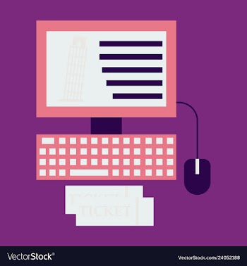 Pisa tower on computer and ticket vector image