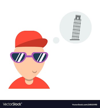 Pisa tower with a tourist vector image