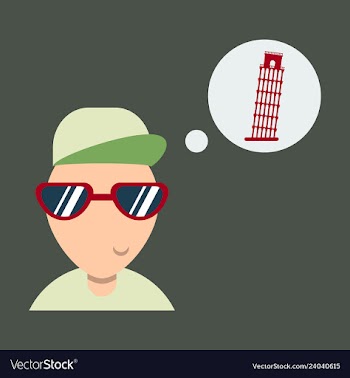 Pisa tower with a tourist vector image