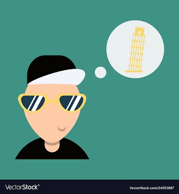 Pisa tower with a tourist vector image
