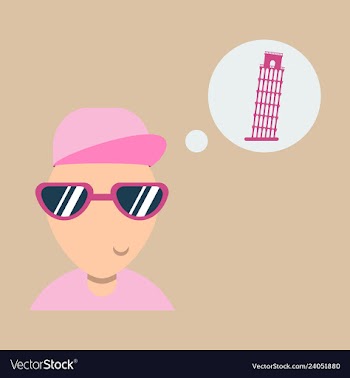 Pisa tower with a tourist vector image
