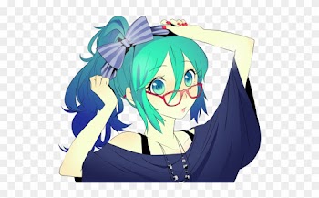 Pisces And Scorpio, Anime People, Miku Chan, Random - Anime Girl Blue Hair Glasses
