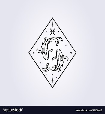 pisces zodiac astrology horoscope line art