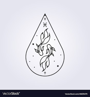 pisces zodiac astrology horoscope line art