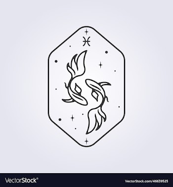 pisces zodiac astrology horoscope line art