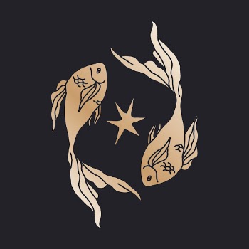 Pisces zodiac doodle design, gold | Free PSD - rawpixel