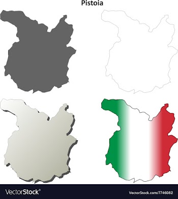 Pistoia blank detailed outline map set vector image