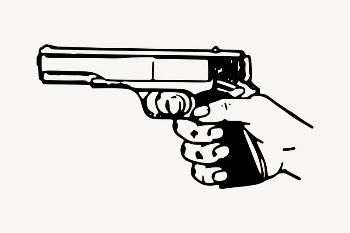 Pistol gun drawing, vintage illustration | Free Vector - rawpixel