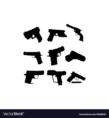pistol handgun creative set silhouette design