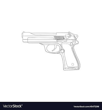 pistol handgun lineart design