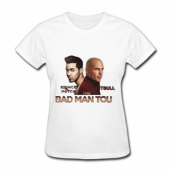 Pitbull The Bad Man Tour Poster.png Womens White T Shirt: Amazon ...