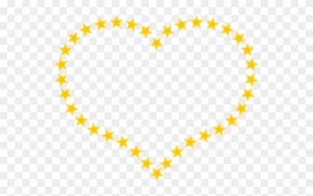 Pixabella Heart Shaped Border With Yellow Stars - Star In Heart Shape
