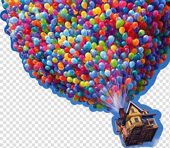 Pixar Balloon Carl Fredricksen Walt Disney s, balloon clouds letterbox transparent background PNG clipart