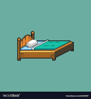 pixel art bed for game asset and development