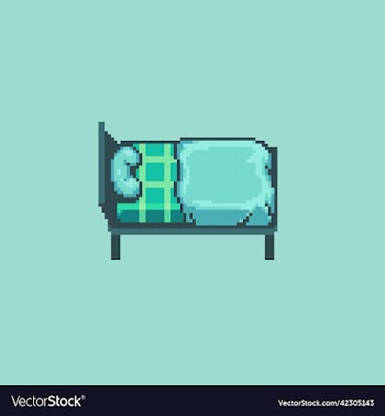 pixel art bed for game asset and development