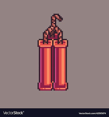 pixel art bomb dynamite grenade
