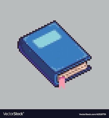pixel art book icon for game development