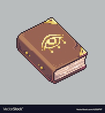 pixel art book icon for game development