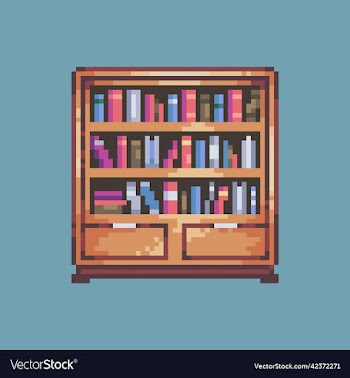 pixel art bookshelf for game assets and developmen