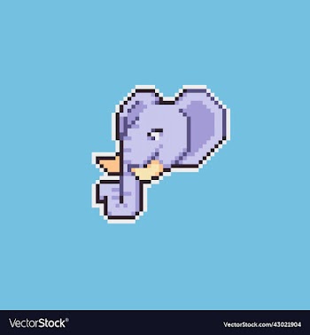 pixel art cartoon elephant icon
