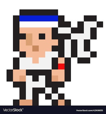 pixel art character warrior stock