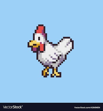 pixel art chicken