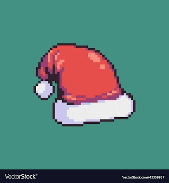 pixel art chrismas hat
