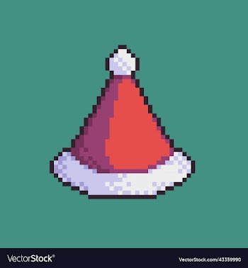 pixel art chrismas hat