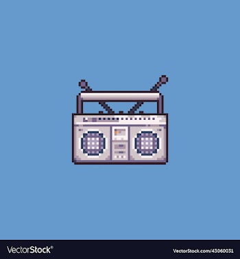 pixel art classic radio for game