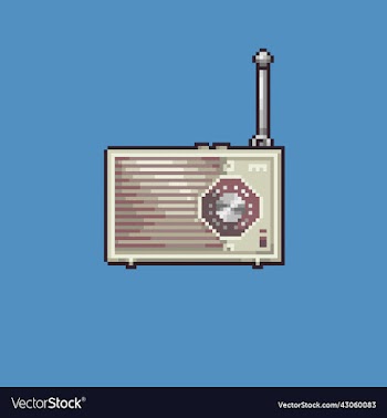 pixel art classic radio for game development