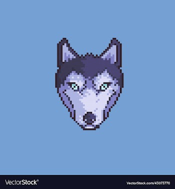 pixel art dog face and head icon