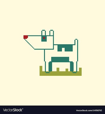 Pixel art dog vector image