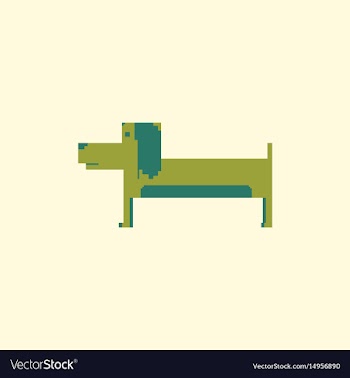 Pixel art dog vector image
